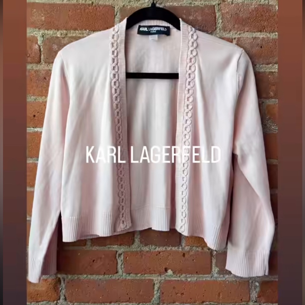 Karl Lagerfeld Light Pink Knit Cardigan